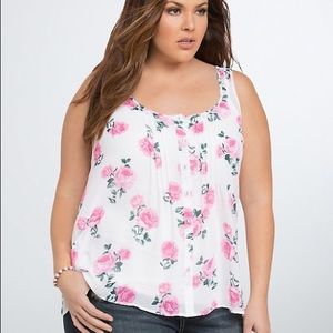 Rose Chiffon Tulip Back Tank Top